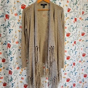 Tan fringe cardigan